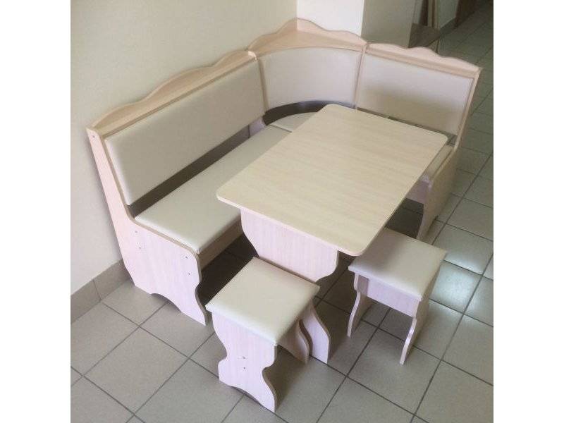 кухонный уголок миссия, дуб выбеленный, к/з молочный в Саранске