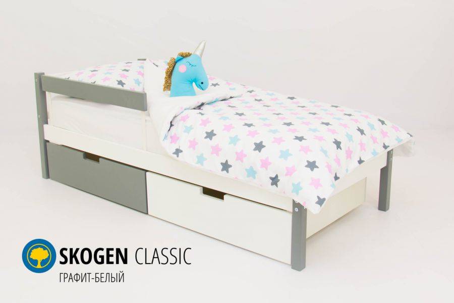детская кровать skogen classic графит-белый в Саранске
