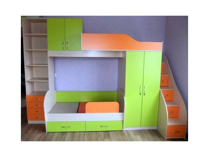 детская двухъярусная кровать со шкафами в Саранске