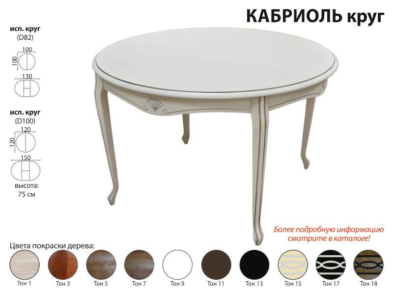 стол круглый кабриоль в Саранске