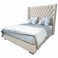 кровать двуспальная 160х200 бежевая из велюра jackie king в Саранске
