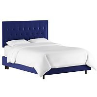 кровать двуспальная 160х200 синяя с каретной стяжкой alix blue в Саранске