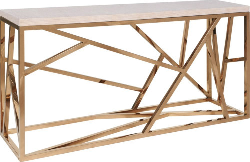консоль geometric 180x50x90 золото, светлая столешница в Саранске