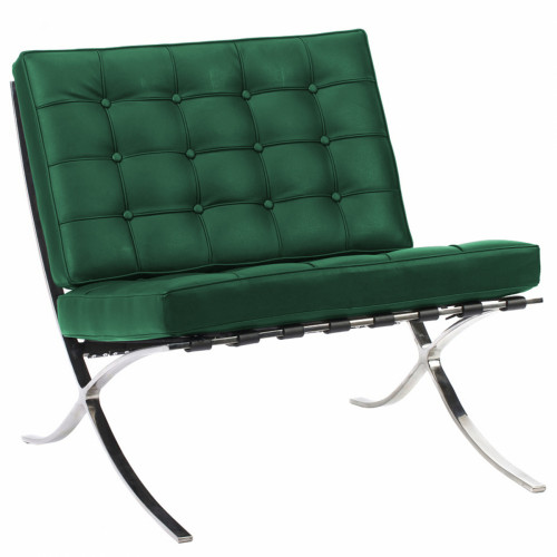 кресло barcelona chair кожа зеленое в Саранске