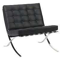 кресло barcelona chair экокожа черное в Саранске