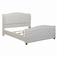 кровать двуспальная 160х200 белая из велюра marcella в Саранске