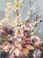 картина маслом красивые цветы 90*120 см. в Саранске