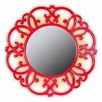 зеркало круглое красное диаметр 75 см в резной раме tiffany в Саранске