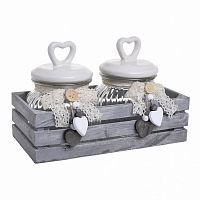 банка love с крышкой, набор 2 шт. на подставке серого цвета в Саранске