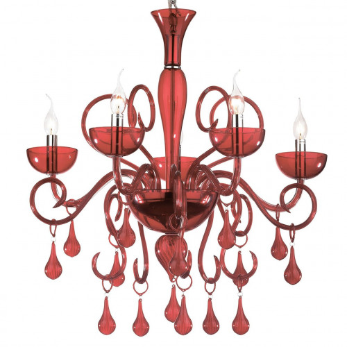 подвесная люстра ideal lux lilly sp5 rosso в Саранске