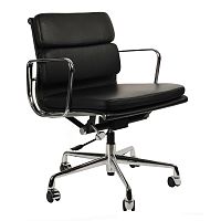 кресло eames style с регулируемой высотой черная кожа в Саранске
