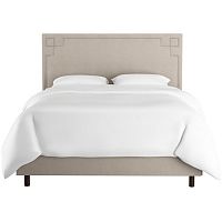 кровать двуспальная с мягкой спинкой 180х200 серая aiden light gray в Саранске