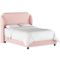 кровать двуспальная с мягкой спинкой 160х200 розовая aurora wingback blush в Саранске