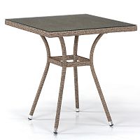 стол из иск. ротанга t282bnt-w56-70x70 light brown в Саранске