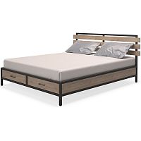 кровать двуспальная 160х200 дуб натуральный neo loft в Саранске