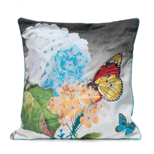 декоративная подушка голубая гортензия botanical style в Саранске