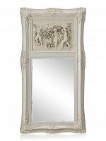 зеркало настенное прямоугольное в высокой белой раме францини distressed chalk white в Саранске
