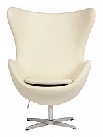 кресло egg chair кожа кремовое в Саранске