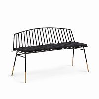 siena bench 120 черный металл черная ткань от la forma (ex julia grup) в Саранске