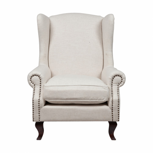 кресло collins wingback chair кремовая ткань в Саранске