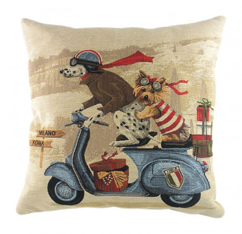 подушка с картинкой scooter dogs blue в Саранске