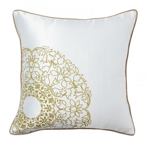 подушка с золотыми цветами flower weaving white в Саранске