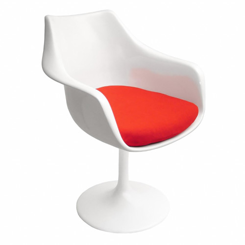 кресло tulip armchair бело-красное шерсть в Саранске
