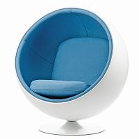 кресло ball chair бело-синее в Саранске