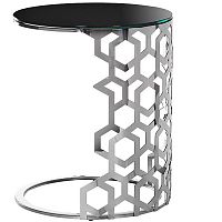стол приставной silver circle 50x50х60 черный, серебро в Саранске