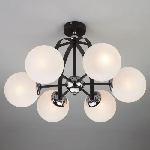 потолочная люстра eurosvet globe 70082/6 хром/черный в Саранске