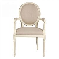 кресло vintage french round молочный/кремовый лен в Саранске
