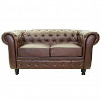 диван chesterfield двухместный прямой коричневый в Саранске