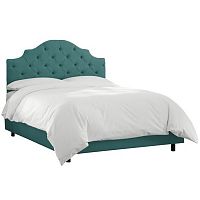 кровать двуспальная 180х200 зеленая с каретной стяжкой henley tufted teal в Саранске