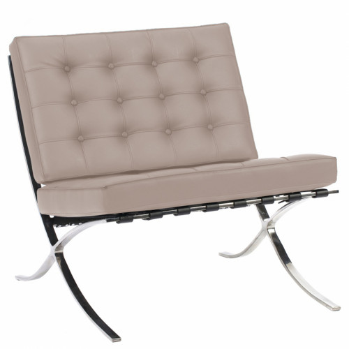 кресло barcelona chair кожа серое в Саранске