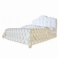 кровать двуспальная 160х200 белая из экокожи palace в Саранске