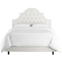 кровать двуспальная 180х200 белая с каретной стяжкой harvey tufted white в Саранске