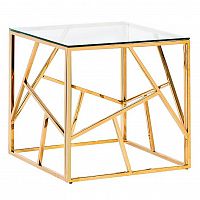 стол журнальный gold cube 55*55*55 см золотой, белый в Саранске