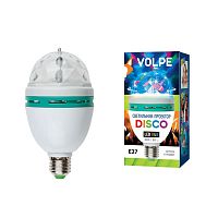 светодиодный светильник-проектор (09839) volpe disko uli-q301 03w/rgb/e27 white в Саранске