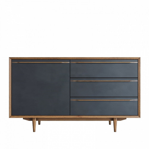 комод brun blacki с ящиками и дверкой черный в Саранске