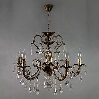 подвесная люстра ambiente alicante 8888/5 pb leaf crystal в Саранске