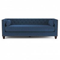диван chesterfield florence трехместный прямой синий в Саранске