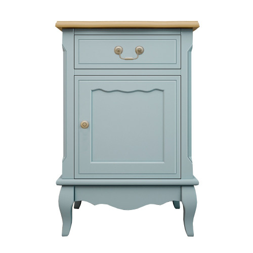 голубая прикроватная тумба leontina (ящик с дверцой) голубой в Саранске