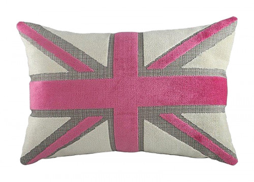 подушка с британским флагом pink velvet в Саранске