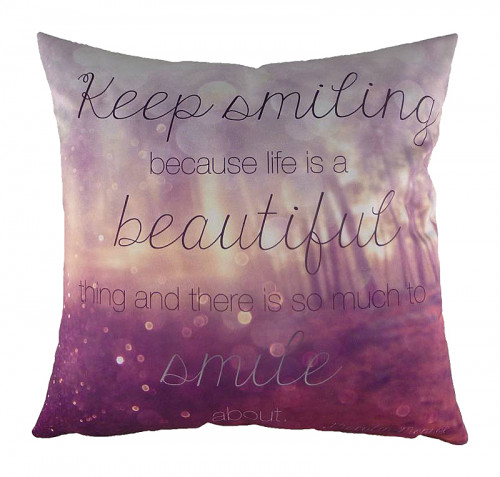 подушка с принтом keep smiling в Саранске