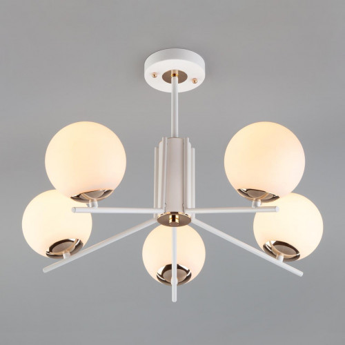 потолочная люстра eurosvet lucas 70092/5 белая в Саранске