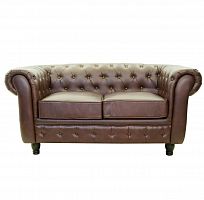 диван chesterfield трехместный прямой коричневый в Саранске
