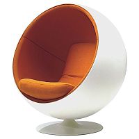 кресло eero ball chair бело-оранжевое в Саранске