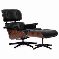 кресло eames style lounge chair & ottoman черное в Саранске