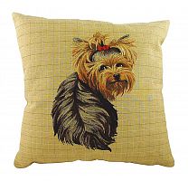 подушка с фото йоркширского терьера yorkie sitting в Саранске