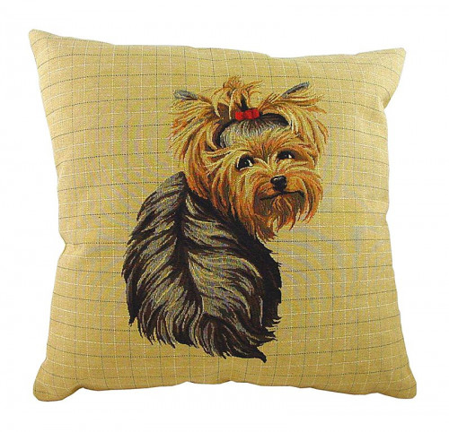 подушка с фото йоркширского терьера yorkie sitting в Саранске